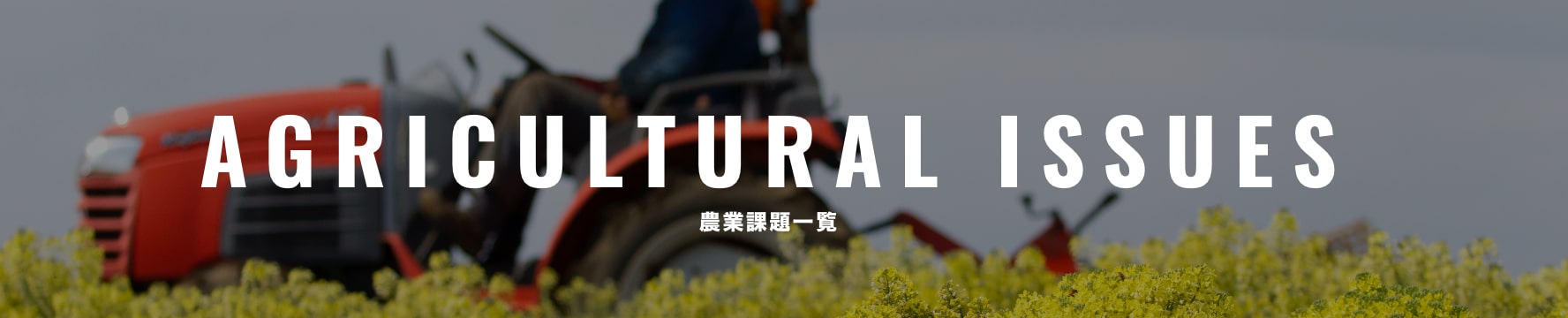 AGRICULTURAL ISSUES 農業課題一覧